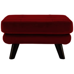 G Plan Vintage The Fifty Three Leather Footstool Capri Red